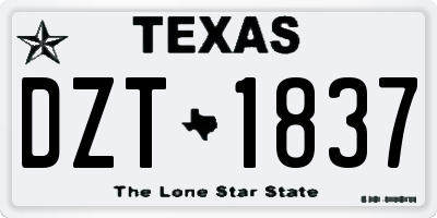 TX license plate DZT1837