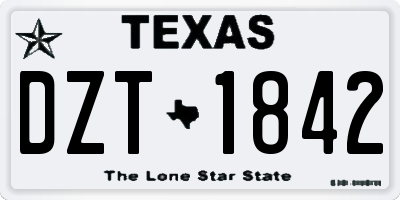 TX license plate DZT1842
