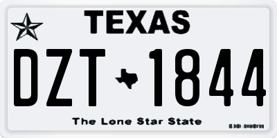 TX license plate DZT1844