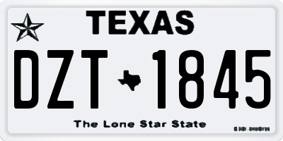TX license plate DZT1845