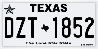 TX license plate DZT1852