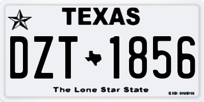 TX license plate DZT1856