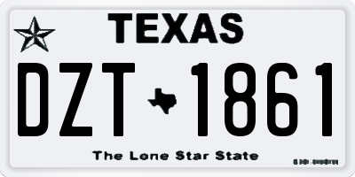 TX license plate DZT1861