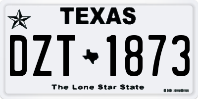 TX license plate DZT1873
