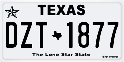 TX license plate DZT1877