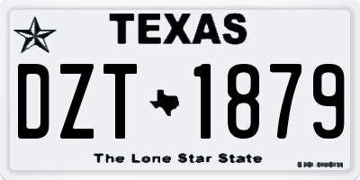 TX license plate DZT1879