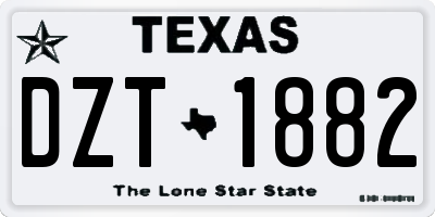 TX license plate DZT1882
