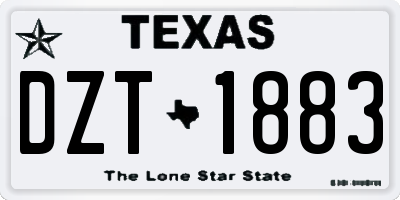 TX license plate DZT1883
