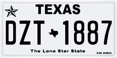 TX license plate DZT1887
