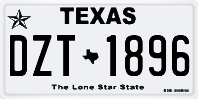 TX license plate DZT1896