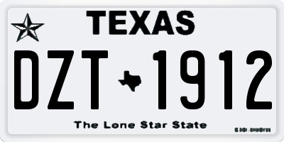 TX license plate DZT1912