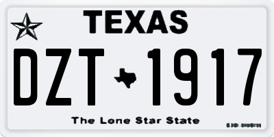 TX license plate DZT1917