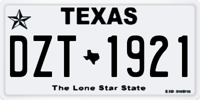 TX license plate DZT1921