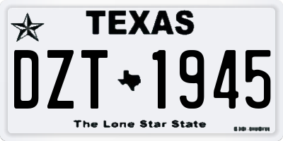 TX license plate DZT1945