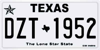 TX license plate DZT1952