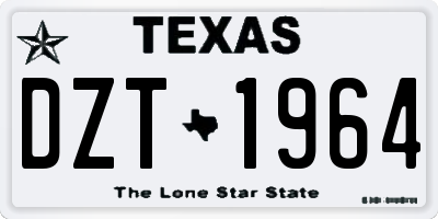 TX license plate DZT1964