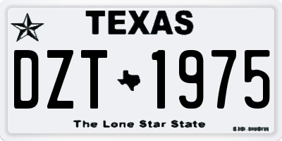 TX license plate DZT1975