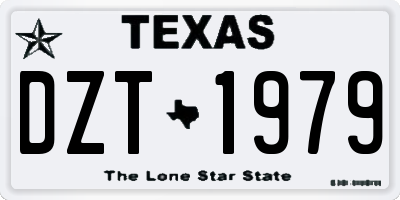 TX license plate DZT1979