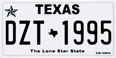 TX license plate DZT1995