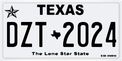 TX license plate DZT2024