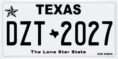 TX license plate DZT2027