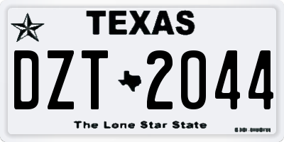 TX license plate DZT2044