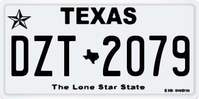 TX license plate DZT2079