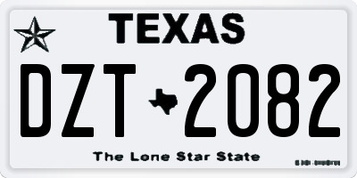 TX license plate DZT2082