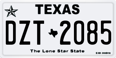TX license plate DZT2085
