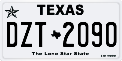 TX license plate DZT2090