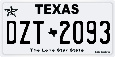 TX license plate DZT2093