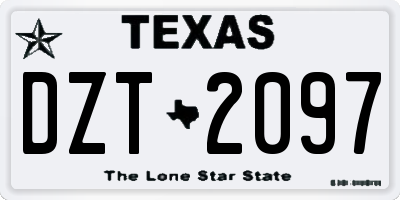 TX license plate DZT2097