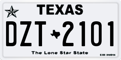 TX license plate DZT2101
