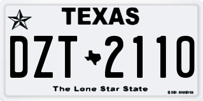 TX license plate DZT2110
