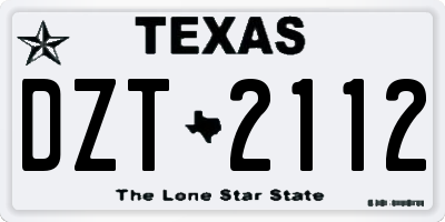 TX license plate DZT2112
