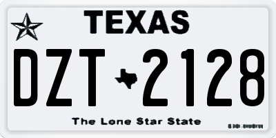 TX license plate DZT2128