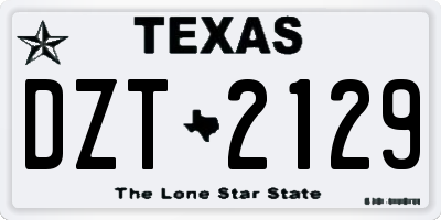 TX license plate DZT2129