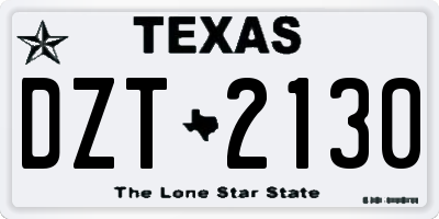 TX license plate DZT2130