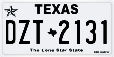 TX license plate DZT2131