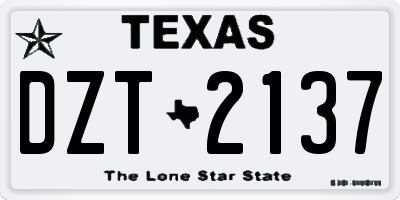 TX license plate DZT2137