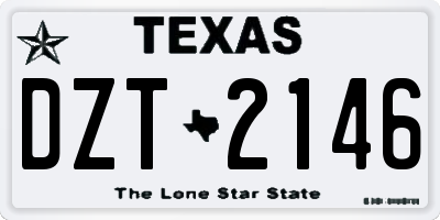 TX license plate DZT2146