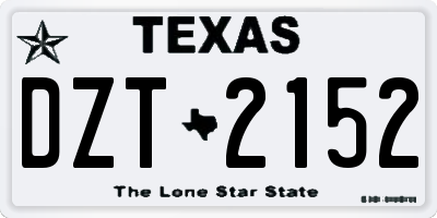 TX license plate DZT2152