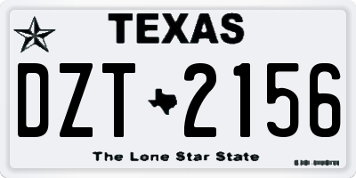 TX license plate DZT2156