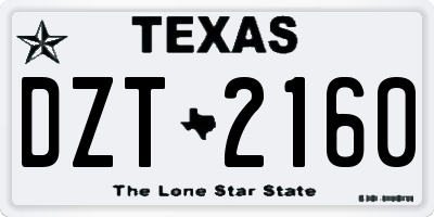 TX license plate DZT2160