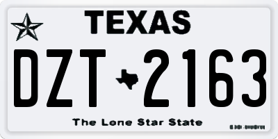 TX license plate DZT2163