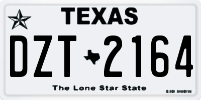 TX license plate DZT2164