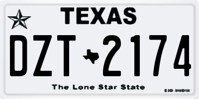 TX license plate DZT2174