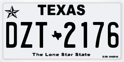 TX license plate DZT2176