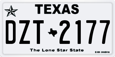 TX license plate DZT2177