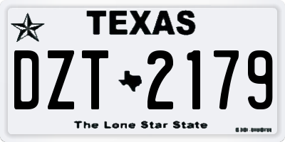 TX license plate DZT2179